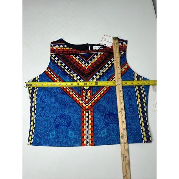NWT Bisou Bisou Top Size XL Multi Colors Back Button Sleeveless Lined Casual - Picture 5 of 10